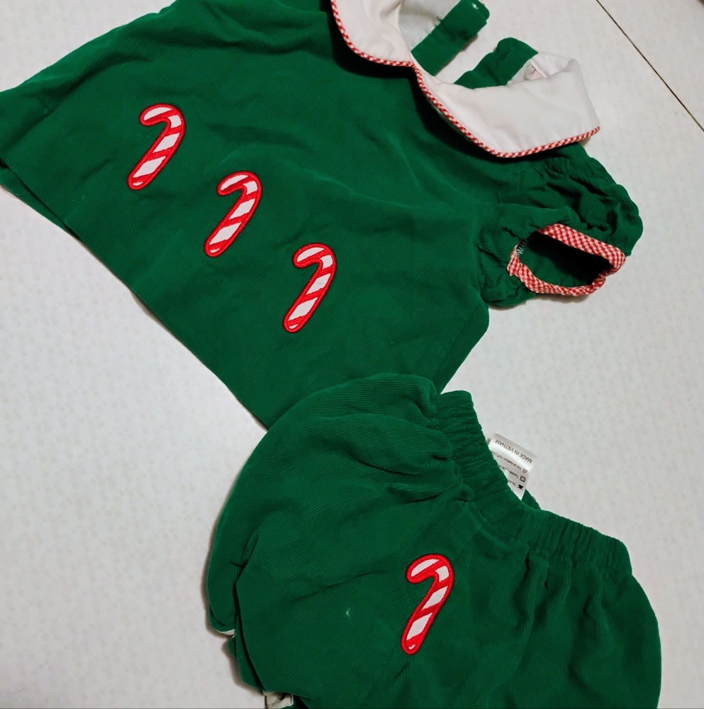 Vintage  Christmas Baby Outfit